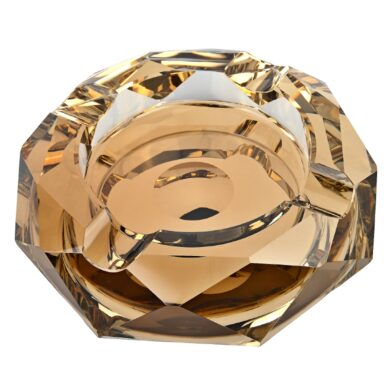 Doutníkový popelník křišťál Octagon zlatý 17,5cm, 4D  (38002)