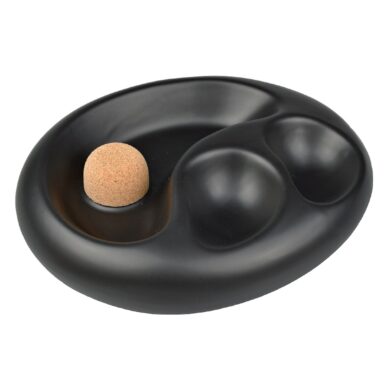 Dýmkový popelník na 2 dýmky keramický černý matný  (520114)