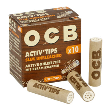 Cigaretové filtry OCB Virgin Activ Tips Slim 7mm, charcoal  (06500)