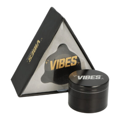 Drtič tabáku kovový Vibes Black, 63mm  (106719)