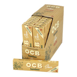 Cigaretové papírky OCB Slim Bamboo+Filters - Cigaretové papírky OCB Slim Bamboo+Filters. Dlouhé papírky jsou vyrobené ze zodpovědně pěstovaného 100% bambusu. Pomalu hořící cigaretové papírky Slim Bamboo+Filters s akátovým lepidlem nejsou bělené. Neobsahují GMO, barviva a chlór. Knížečka obsahuje 32 papírků a 32 papírových filtrů. Rozměry papírku: 44x109mm. Prodej pouze po celém balení (displej) 32ks. Cena je uvedená za 1ks.

Dovozce: Fortis-DB, spol. s r.o.

a target=_blank href=https://youtu.be/Wzhr8MzbI04Video - cigaretové papírky OCB Slim Bamboo + Filters/a