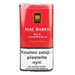 Dýmkový tabák Mac Baren Cherry Ambrosia, 50g/F - Dýmkový tabák Mac Baren Red Ambrosia - Cherry Ambrosia. Směs zlato-hnědého tabáku Virginie smíchaného s Burley tabákem, která je doplněná vyváženou chutí višní. Menší podíl směsi tvoří speciálně upravený Burley, většina je však Virginie. Tím je daná celková charakteristika, která je velmi vyvážená a lahodná. Díky tomuto uspokojí kuřáky dýmky, kteří preferují jemné, né moc aromatizované směsi.

Síla:	slabý
Aroma: středně aromatizovaný
Provonění interiéru: středně výrazné
Řez: Loose Cut, kyprý řez
Balení: 50 g, pouch
Výrobce: Mac Baren
