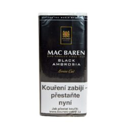 Dýmkový tabák Mac Baren Black Ambrosia, 50g/F - Dýmkový tabák Mac Baren Black Ambrosia. Směs dvakrát fermentovaného virginského a Burley tabáků se střední sílou a velmi výrazným aroma. Balení pouch 50g.