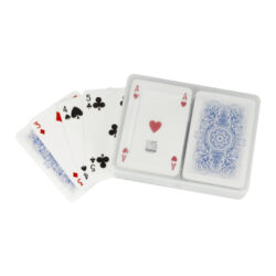 Karty Canasta, plastová krabička - Hrací karty na Canastu a žolíky. Karty jsou balené v plastové krabičce. Balení obsahuje 108 karet.

