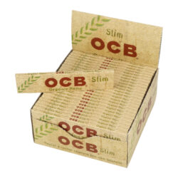 Cigaretové papírky OCB Slim Organic - Cigaretové papírky OCB Slim Organic. Knížečka obsahuje 32 papírků. Papírky jsou vyrobené z ultratenkého konopného papíru. Rozměry papírku: 44x109mm. Prodej pouze po celém balení (displej) 50ks. Cena je uvedená za 1ks.