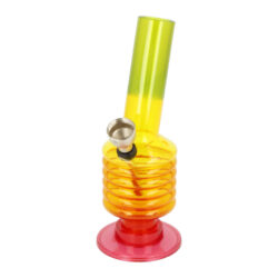Bong Mini akryl (plast) 15cm, zalomený - Akrylový bong Mini. Plastový bong je ve žlutozeleném provedení. Transparentní mini bong vyrobený z tvrzeného plastu tloušťky 2 mm je vybavený dvoudílným kovovým chillumem se sítkem. 

Výška: 15 cm
Vnitřní průměr bongu: 1,9 cm
Vnější průměr bongu: 2,3 cm
Průměr hrdla: 2,3 cm
Socket chillumu: 6 mm
Sítko do bongu: 17mm
Materiál: akryl (tvrzený plast)
