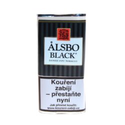 Dýmkový tabák Alsbo Black, 40g - Dýmkový tabák Alsbo Black. Jemná a příjemná chuť černého tabáku s trochou světlého a sladkého Virginského listu. Směs má příjemně lahodné vanilkové aroma. Balení pouch 40g.
