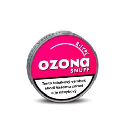 Šňupací tabák Ozona R-type Snuff, 5g - Šňupací tabák Ozona R-type Snuff. Velmi jemně mletý šňupací tabák „anglického typu“ s velmi příjemnou příchutí mentholu a čerstvých lesních malin vyrobený na základě originální německé receptury. Balení 5g.
