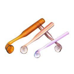 Šlukovka skleněná HM, barevná vroubkovaná - Skleněná šlukovka - skleněnka z barevného skla vroubkovaná. Šlukovka je vyráběna ručně v ČR. Šlukovka je dlouhá 10,5 - 12,5 cm.