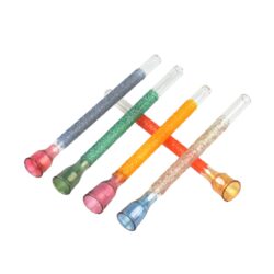 Šlukovka skleněná HM, barevná mix - Skleněná šlukovka - skleněnka barevná. Šlukovka je vyráběna ručně v ČR. Délka šlukovky je 8,5 cm.