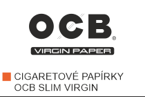 Kvalitn cigaretov paprky OCB Slim Virgin k balen cigaret. Paprky OCB Slim Virgin se vyrbj z neblenho ultratenkho papru. V ad OCB Virgin nabzme kompletn sortiment - paprky dlouh, OCB Virgin Rolls a paprky s filtry Virgin Slim+Filters.